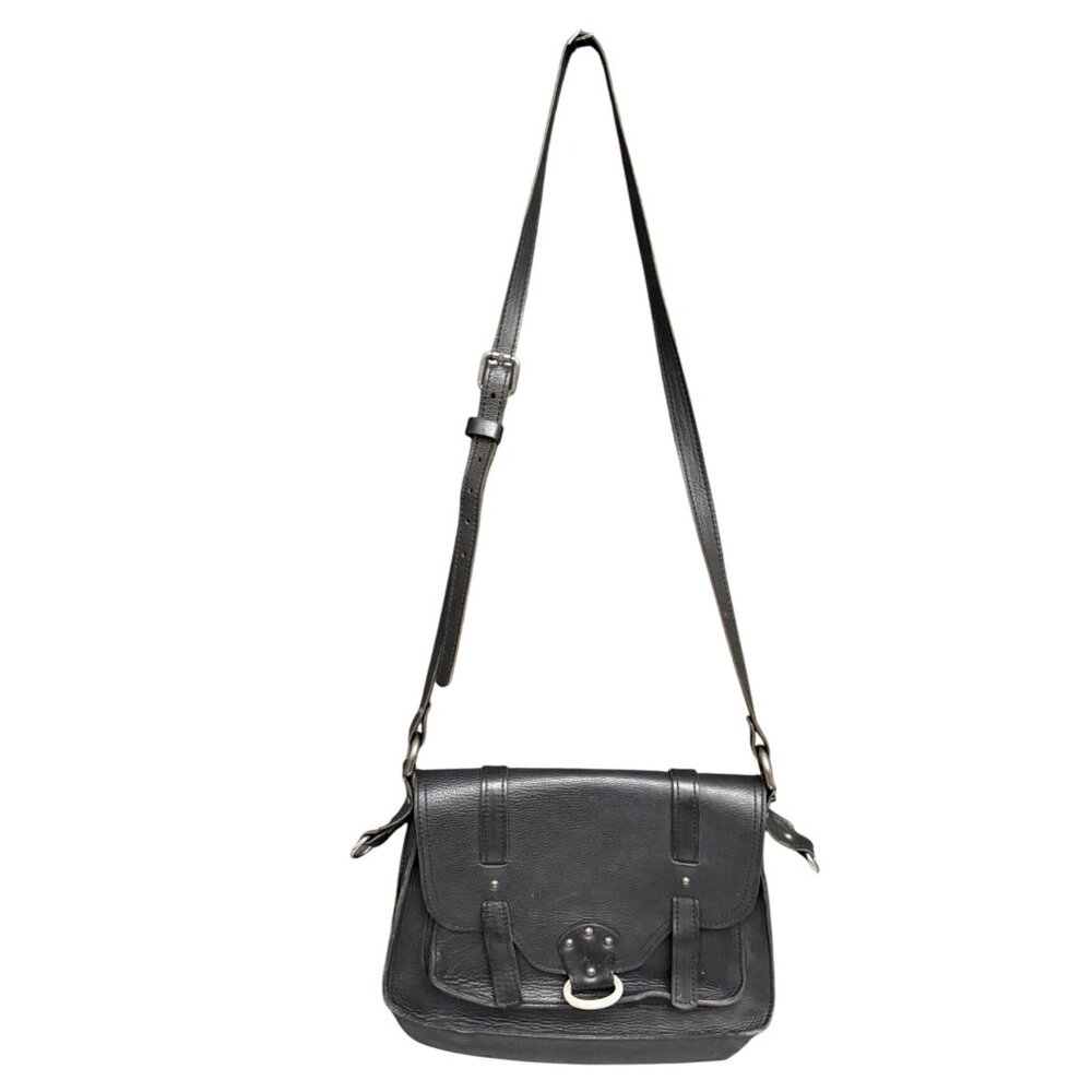 Vin Baker Leather Crossbody Shoulder Bag Work Travel Everyday Women's Black